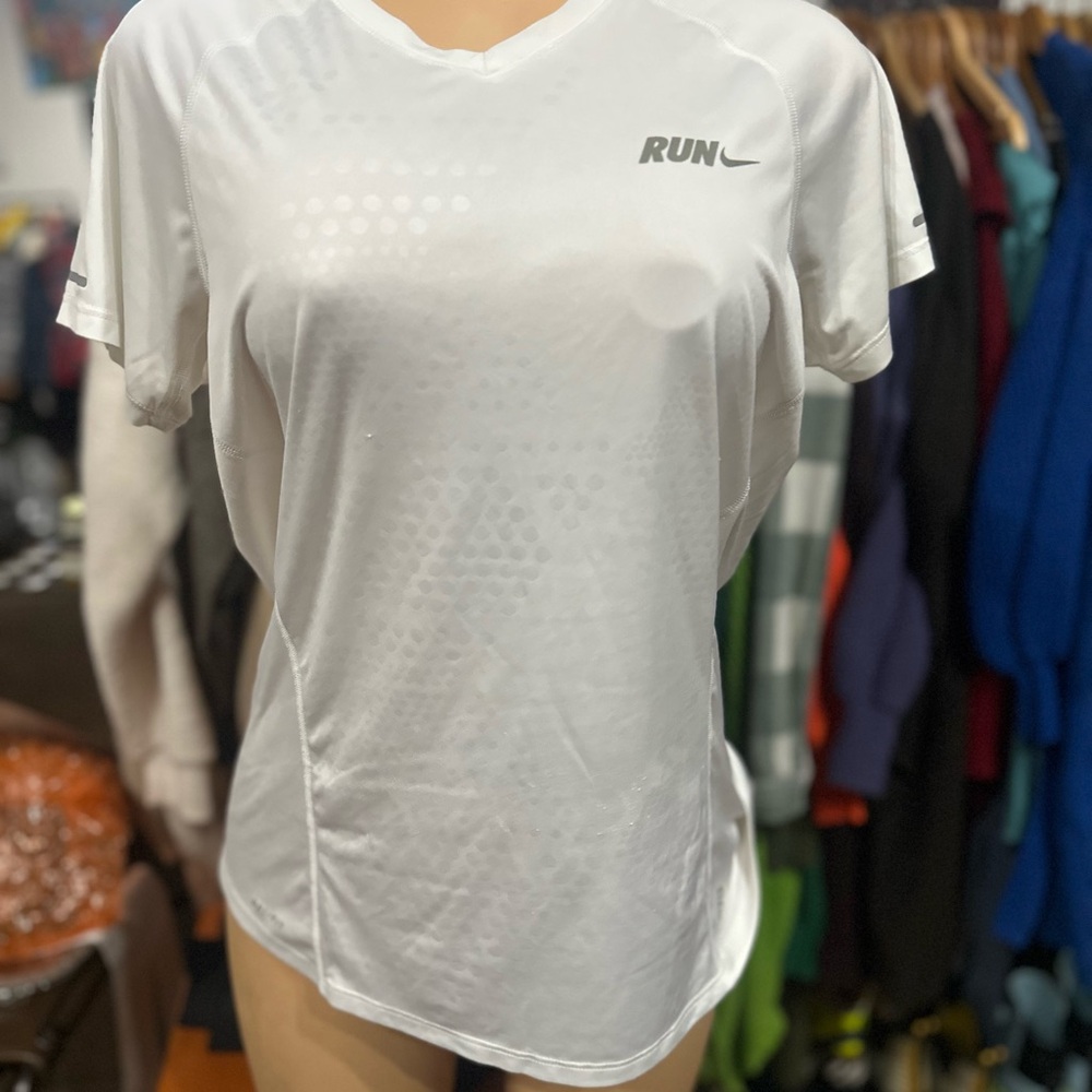 Nike White RUN Performance dri fit Tee